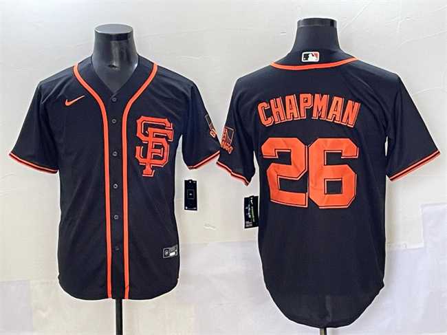 Men%27s San Francisco Giants #26 Matt Chapman Black Cool Base Stitched Jersey